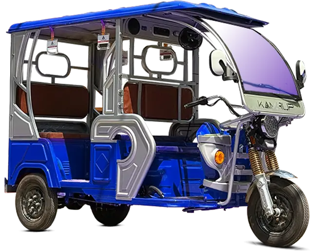 KampRup electric rickshaw in city
